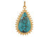 Pave Diamond & Turquoise Large Tear Drop Pendant, (DPL-2553)
